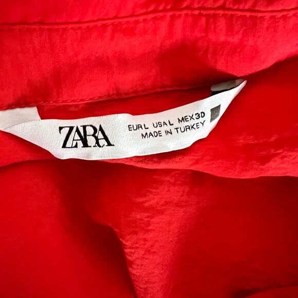 ZARA Coral Rhinestone Button Dress Large - Picture 4 of 5